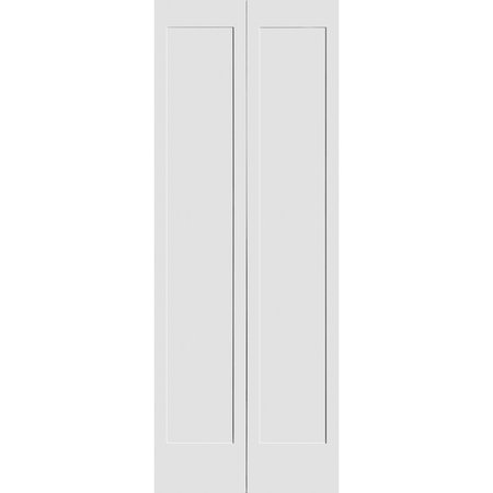 Codel Doors 24" x 80" Primed 1-Panel Interior Flat Panel Bifold Door and Hardware 2068pri8020BF